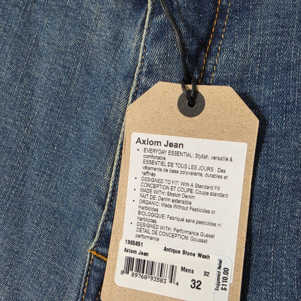 NEW Prana Axiom Jean Mens 36/32 Antique Stone Wash Stretch Straight Leg Denim - Picture 3 of 11